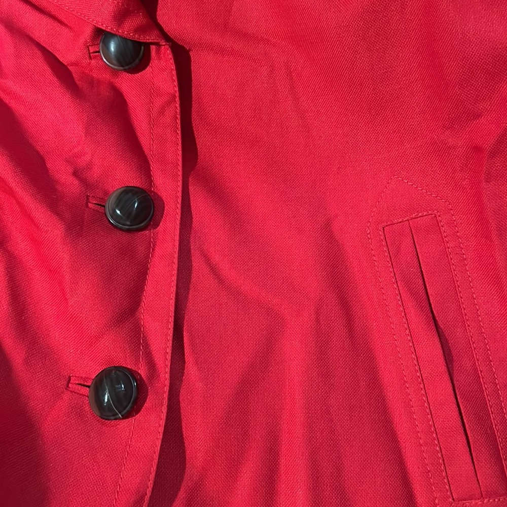 New Talbots Red Cotton/Linen Blend Jacket Size 16 Petite - Picture 9 of 9